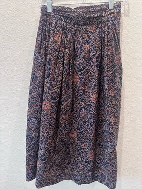 Vintage Tica 100% Wool Paisley Midi Skirt Size 6 Made in USA